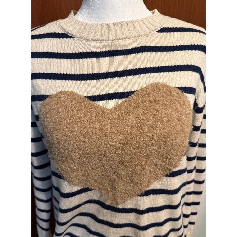 St. John’s Bay Woman’s Striped Heart Sweater